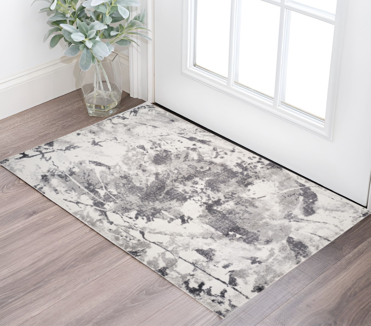 571151 2 x 3 ft. Ivory & Gray Abstract Rectangle Area Rug