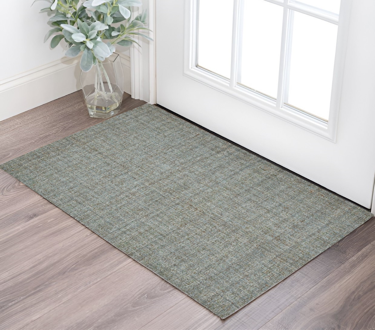 570516 2 x 3 ft. Light Blue & Gray Wool Abstract Hand Tufted Rectangle Area Rug