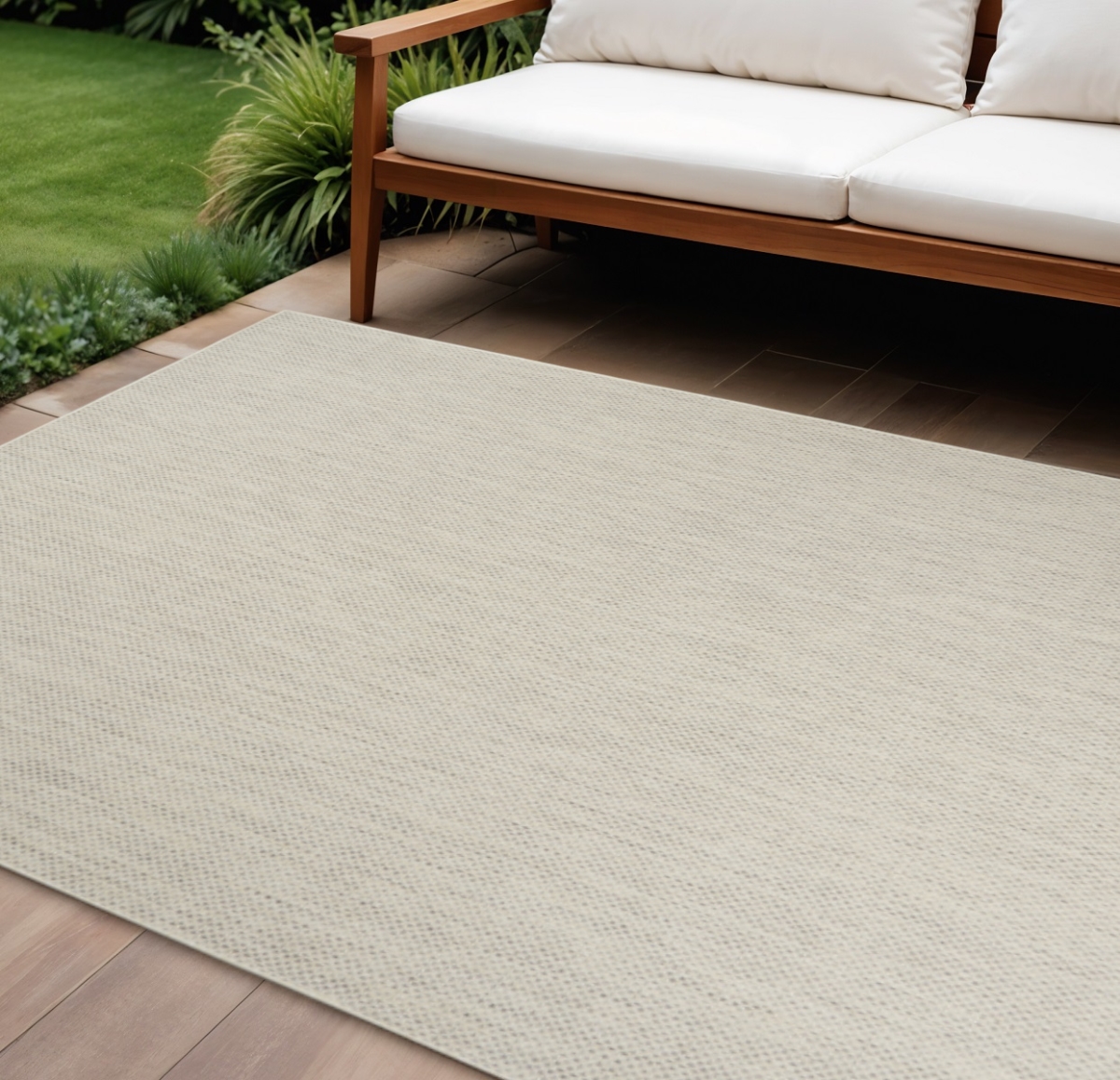 554868 12 x 15 ft. Ivory & Silver Geometric Indoor & Outdoor Rectangle Area Rug