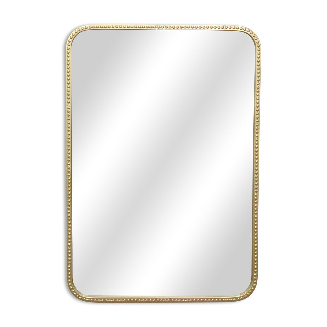 632592 32 in. Gold Metal Beaded Accent Mirror