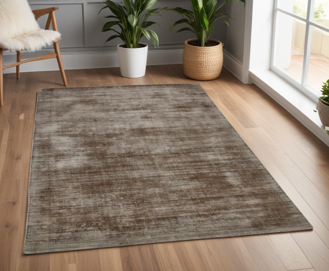 570225 4 x 6 ft. Brown & Gray Abstract Hand Woven Rectangle Area Rug