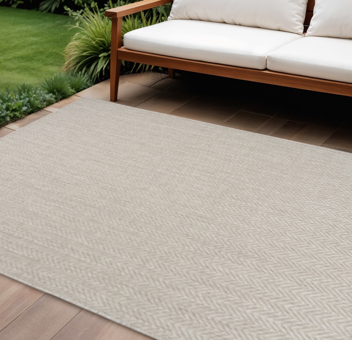 572885 6 x 9 ft. Gray Geometric Indoor & Outdoor Rectangle Area Rug