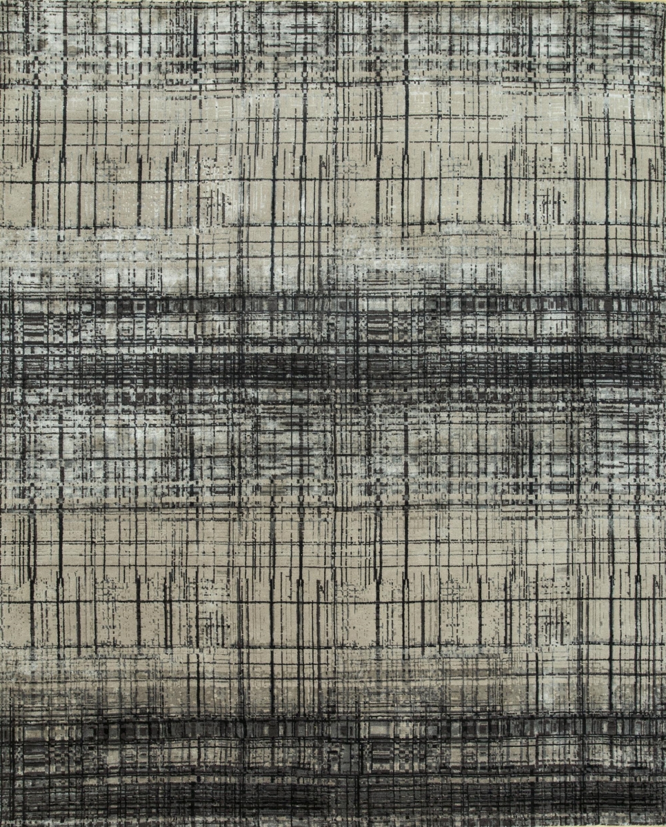 569457 8 x 10 ft. Black Abstract Hand Knotted Rectangle Area Rug