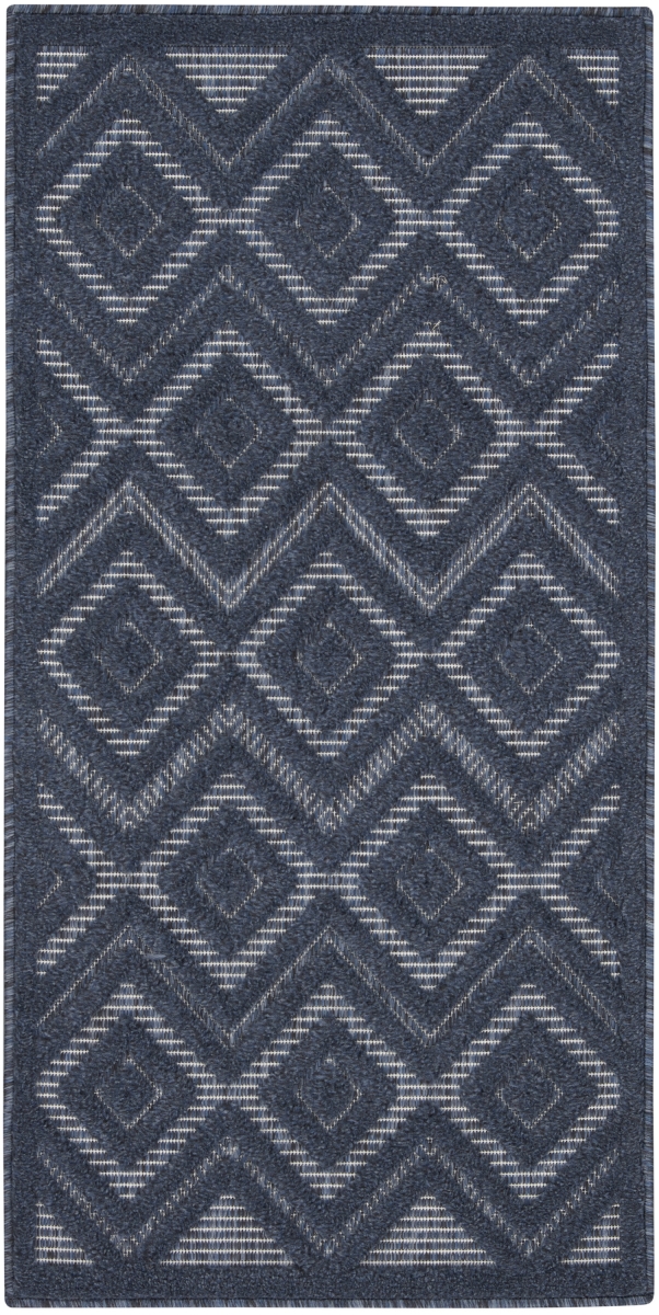 573841 2 x 4 ft. Navy Blue & Ivory Geometric Indoor & Outdoor Rectangle Area Rug