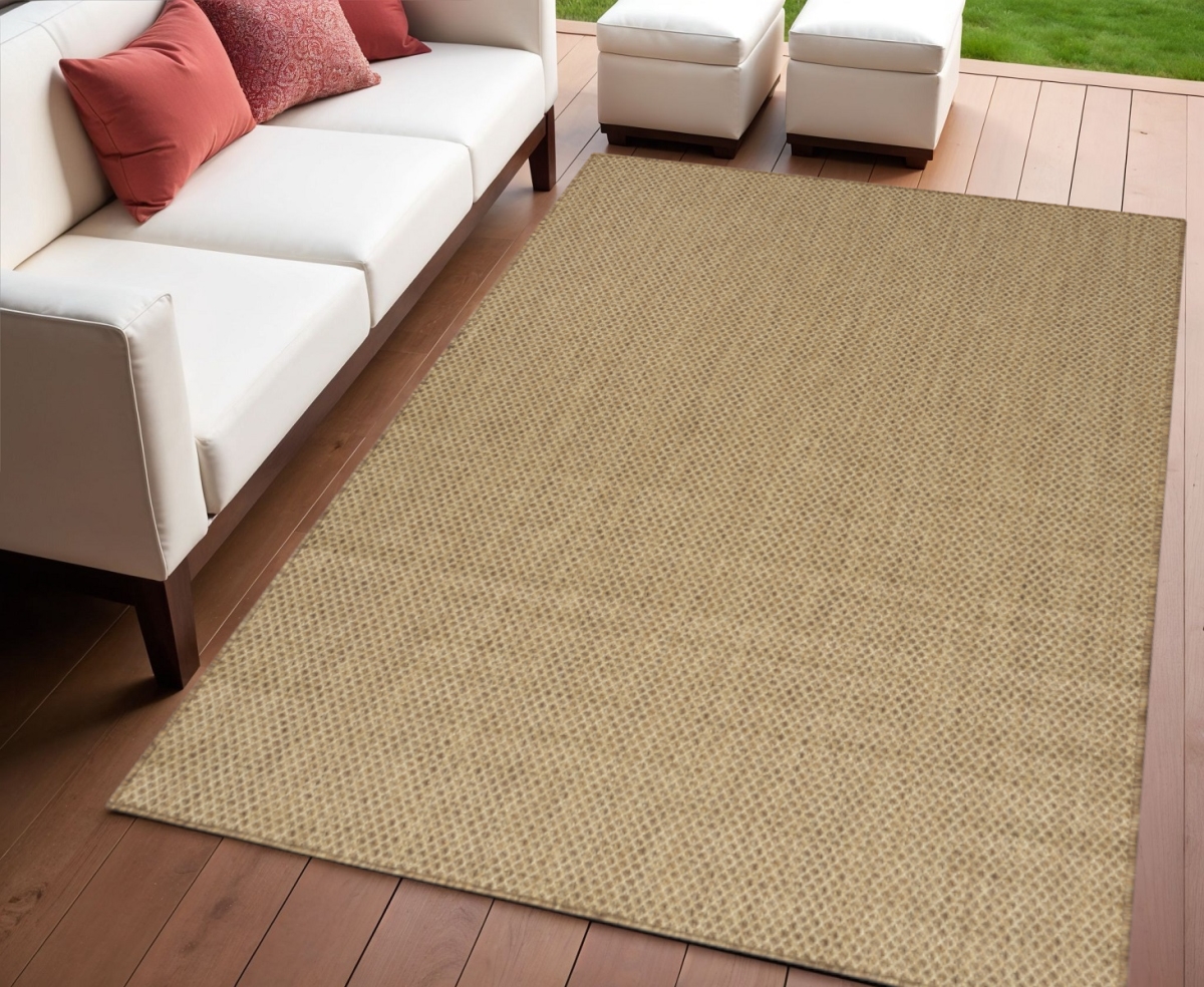 569804 4 x 6 ft. Tan & Brown Geometric Indoor & Outdoor Rectangle Area Rug