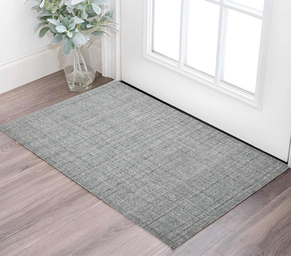 570520 2 x 3 ft. Wool Abstract Hand Tufted Rectangle Area Rug, Gray & Ivory