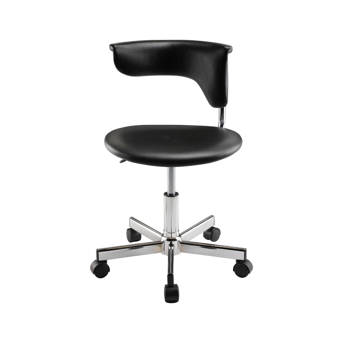 554041 Black & Silver Adjustable Height Swivel Rolling Conference Office Chair