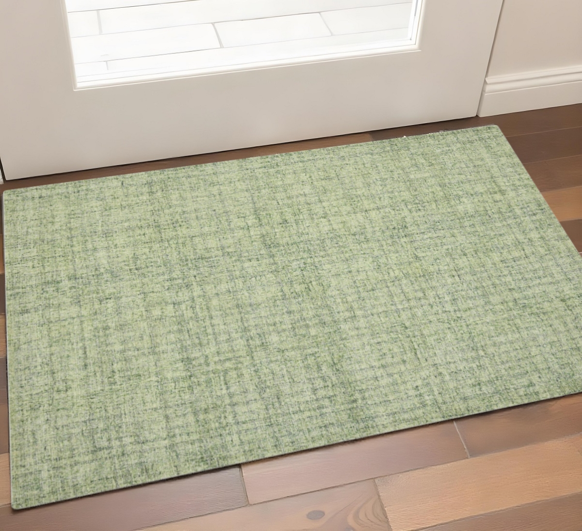 570512 2 ft. x 3 ft. Green & Light Green Wool Striped Hand Tufted Area Rug