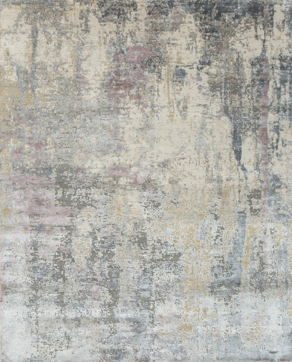 569460 8 x 10 ft. Blue Abstract Hand Knotted Rectangle Area Rug