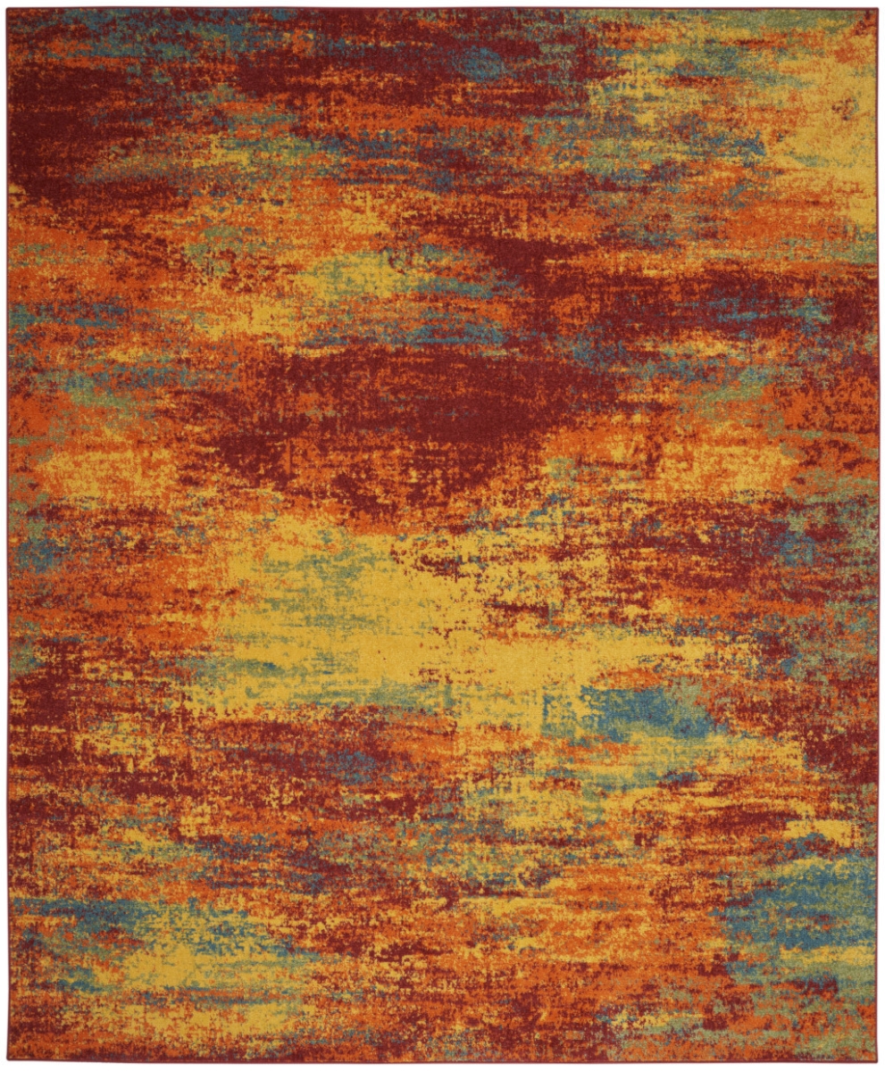 572637 5 x 7 ft. Flame Abstract Indoor & Outdoor Rectangle Area Rug