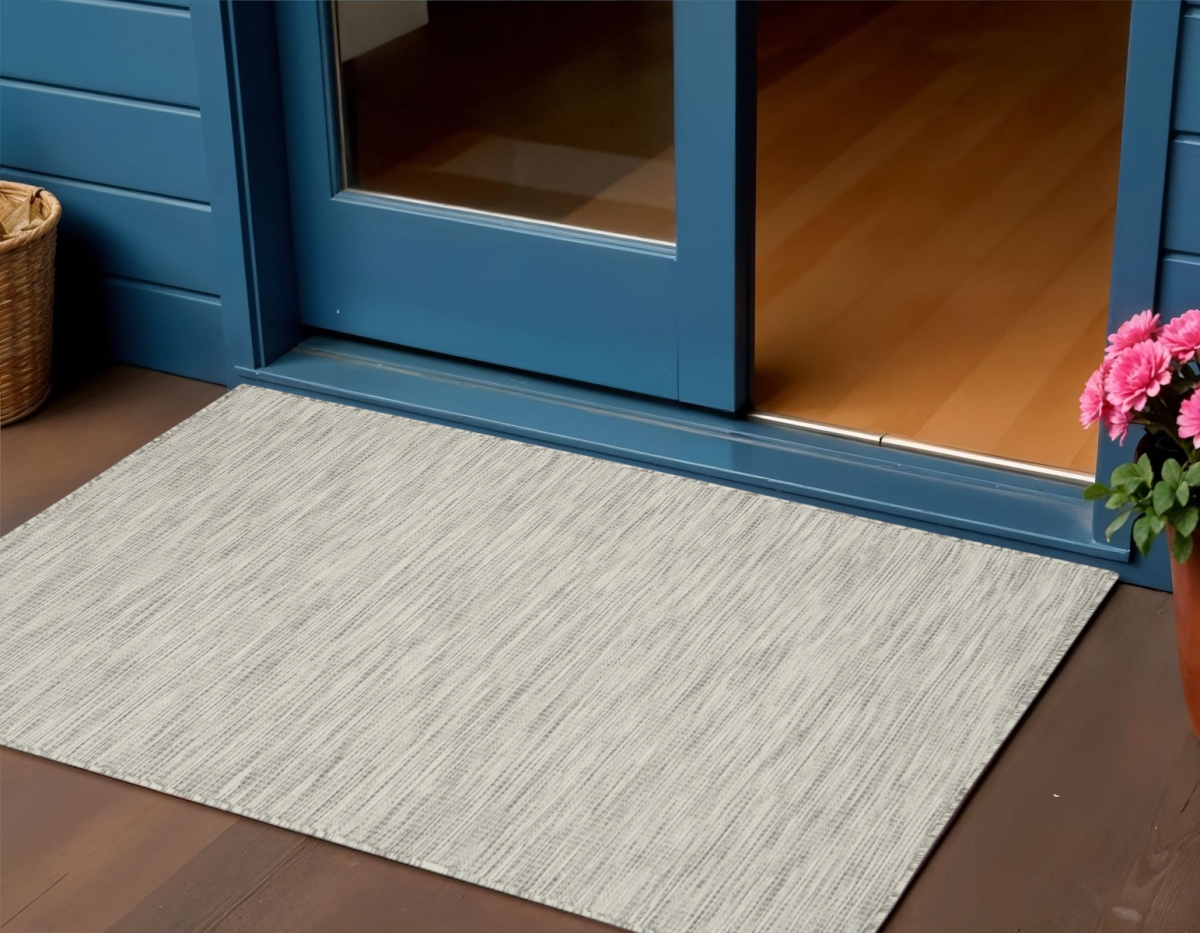 556226 3 x 5 ft. Light Gray & Ivory Indoor & Outdoor Rectangle Area Rug