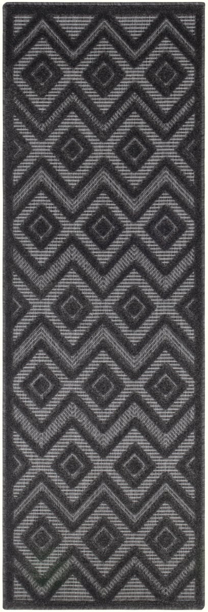 556294 6 ft. Charcoal & Black Geometric Indoor & Outdoor Rectangle Area Rug