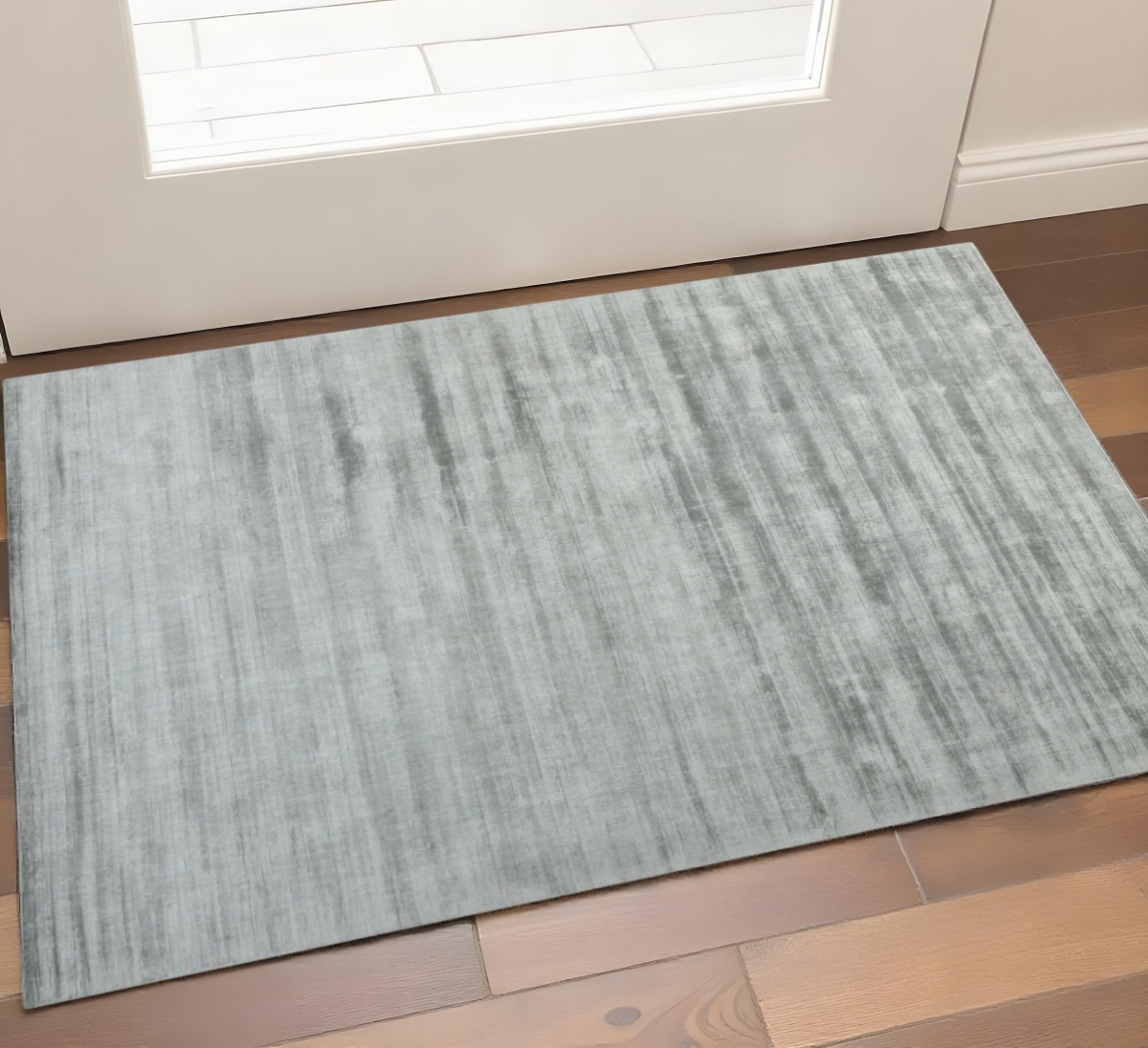 570206 2 x 3 ft. Silver & Gray Abstract Hand Woven Rectangle Area Rug