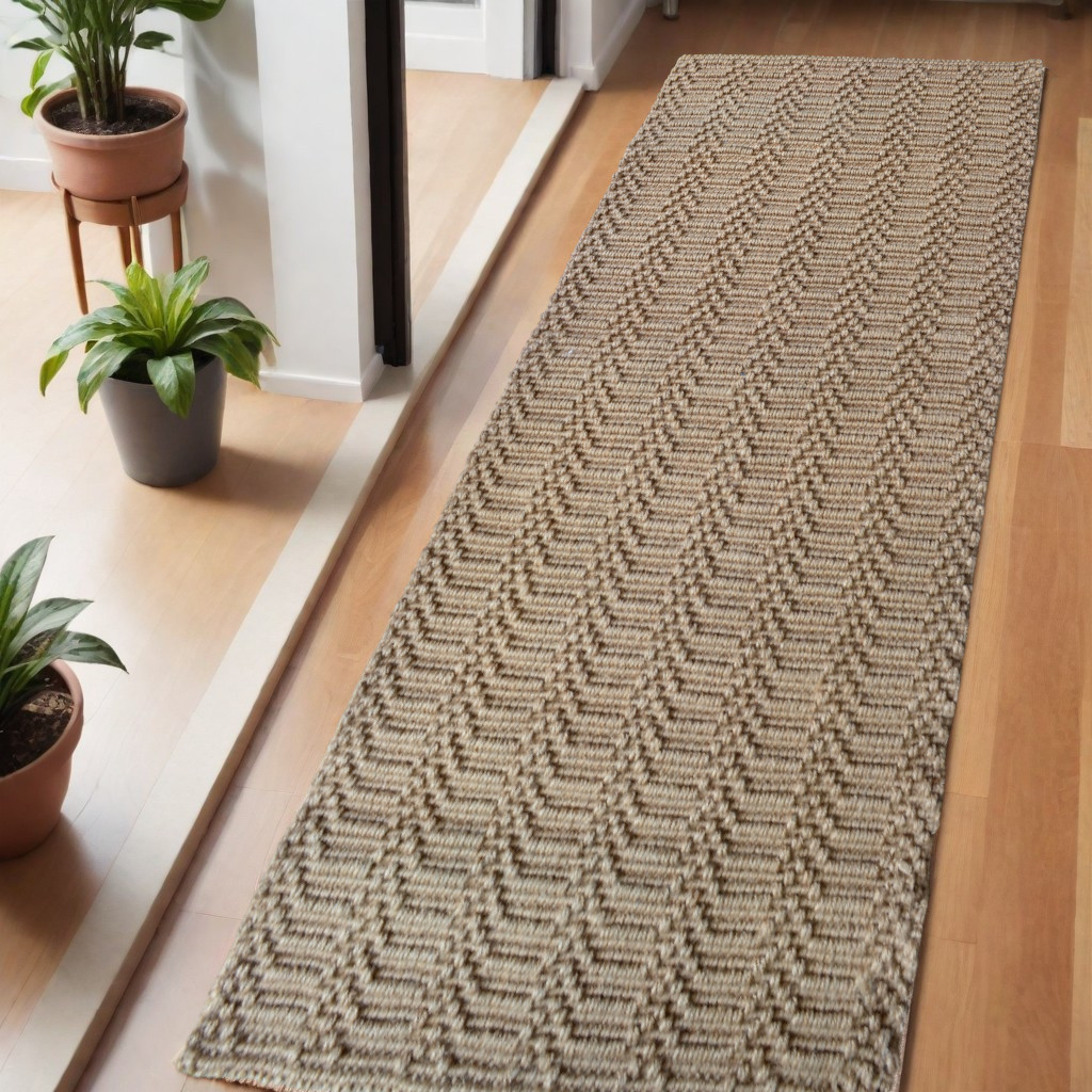 642835 6 ft. Natural Jute Abstract Hand Woven Rectangle Area Rug