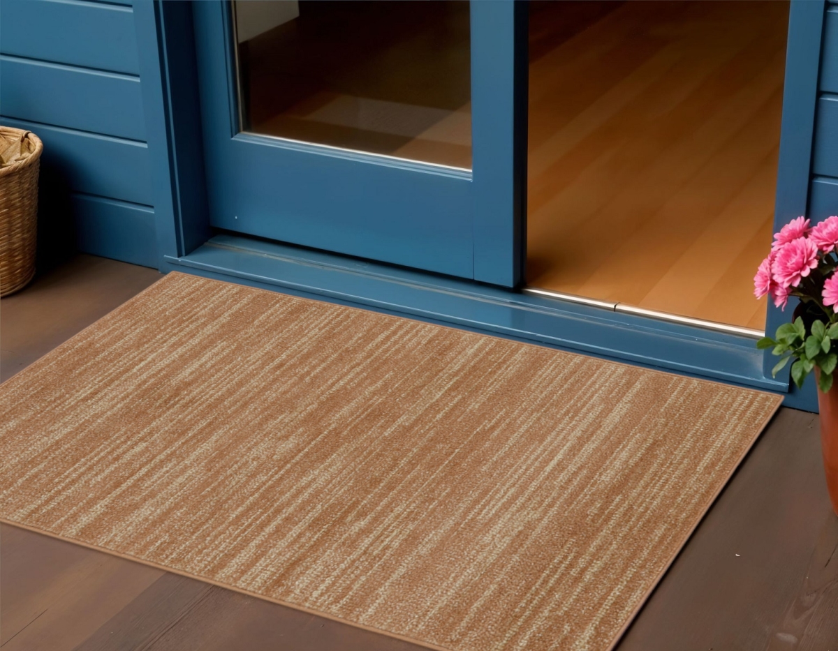 572322 2 x 4 ft. Rust & Beige Abstract Indoor & Outdoor Rectangle Area Rug