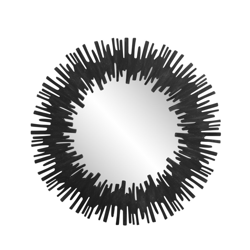 Sunburst Accent Mirror - Black - 36 in. - Modern Artisanal Design