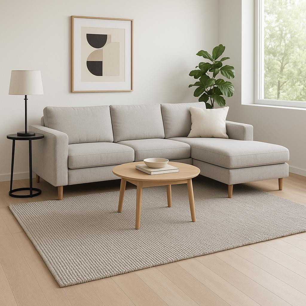 609387 9 x 12 ft. Beige Berber Hand Woven Rectangle Area Rug