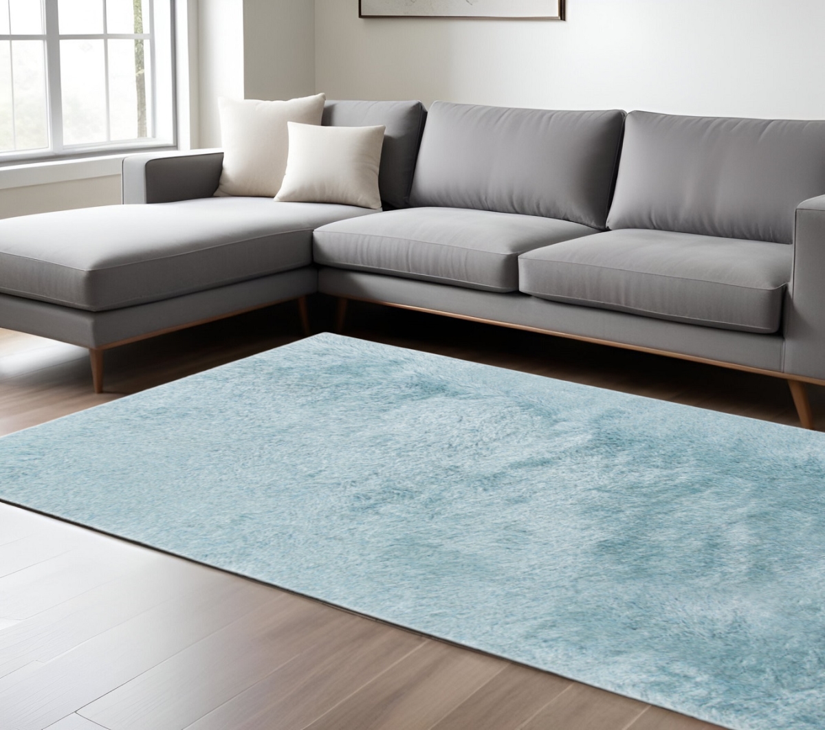 571073 9 x 14 ft. Sky Blue Rectangle Area Rug