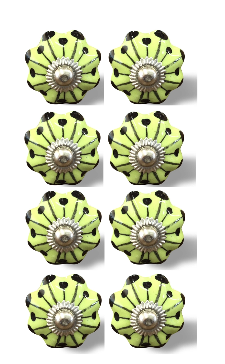 K3533 Knob It - Yellow, Green & Silver - Pack of 8
