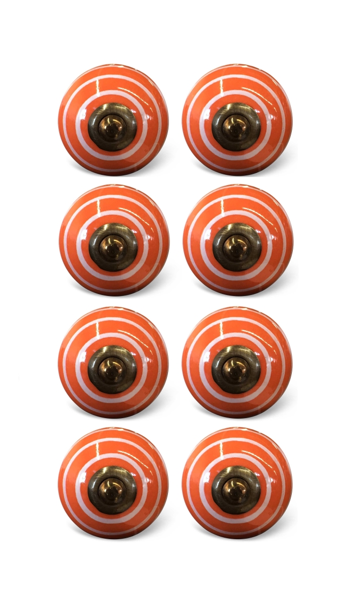 K3996 Knob It - Orange, White & Copper - Pack of 8