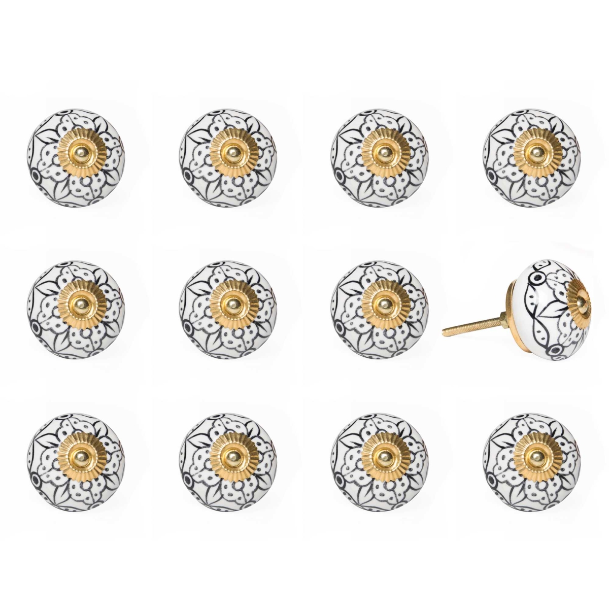 K000010 Knob It - Yellow, Green & Silver - Pack of 12