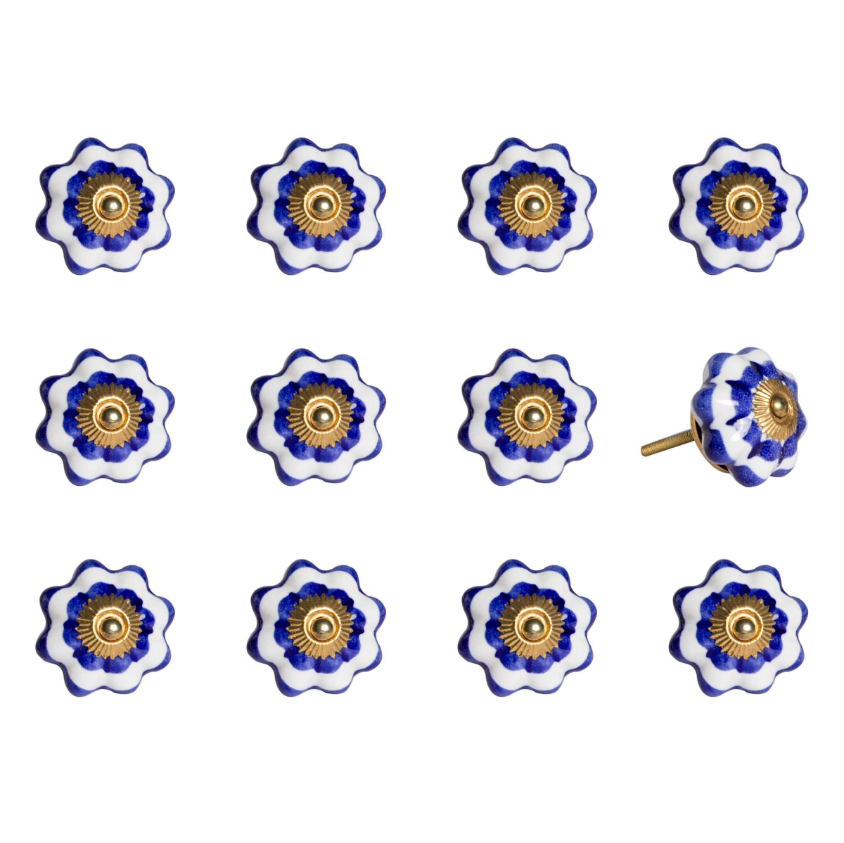 K000014 Knob It - White, Blue & Gold - Pack of 12