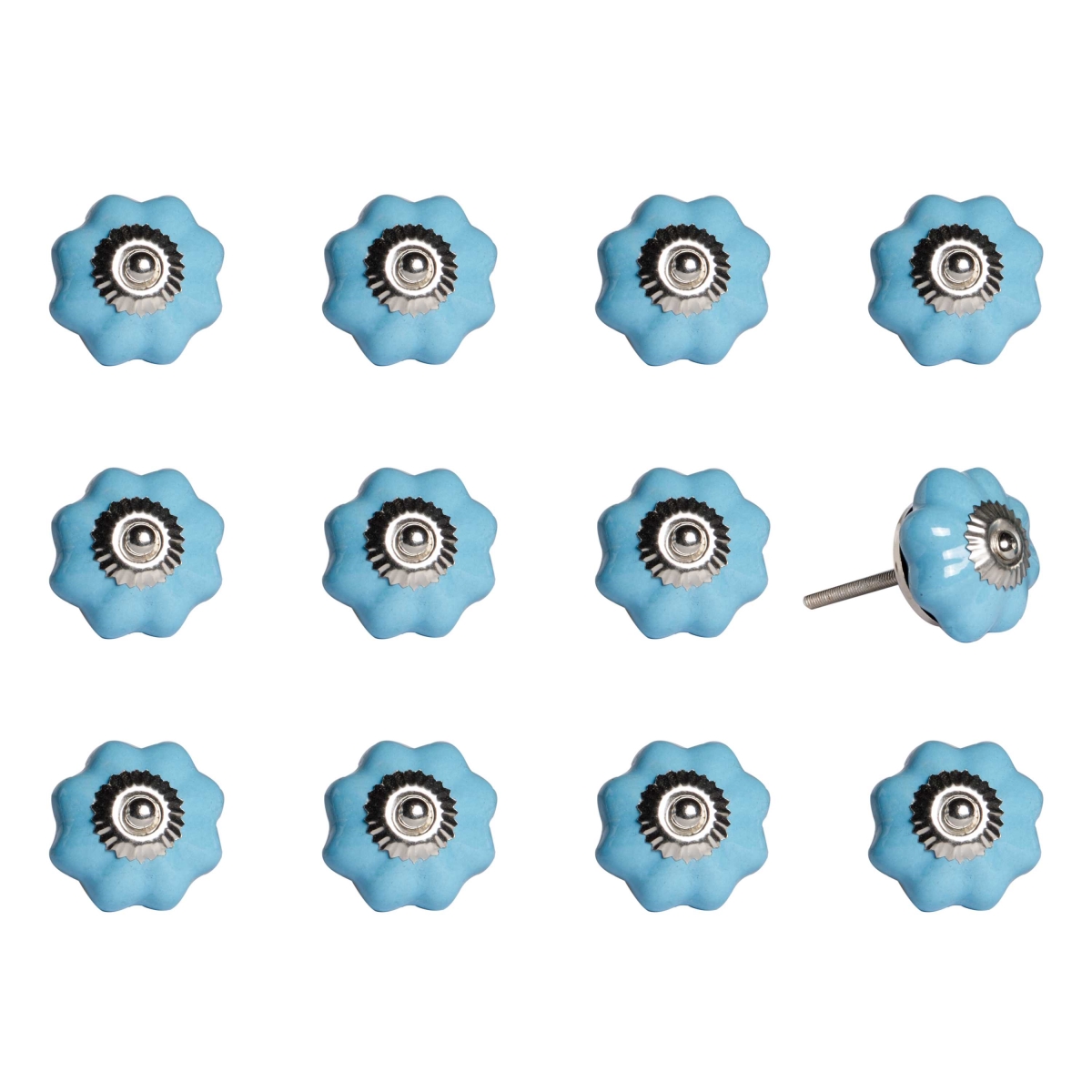 K000023 Knob It - Light Blue, Silver - Pack of 12