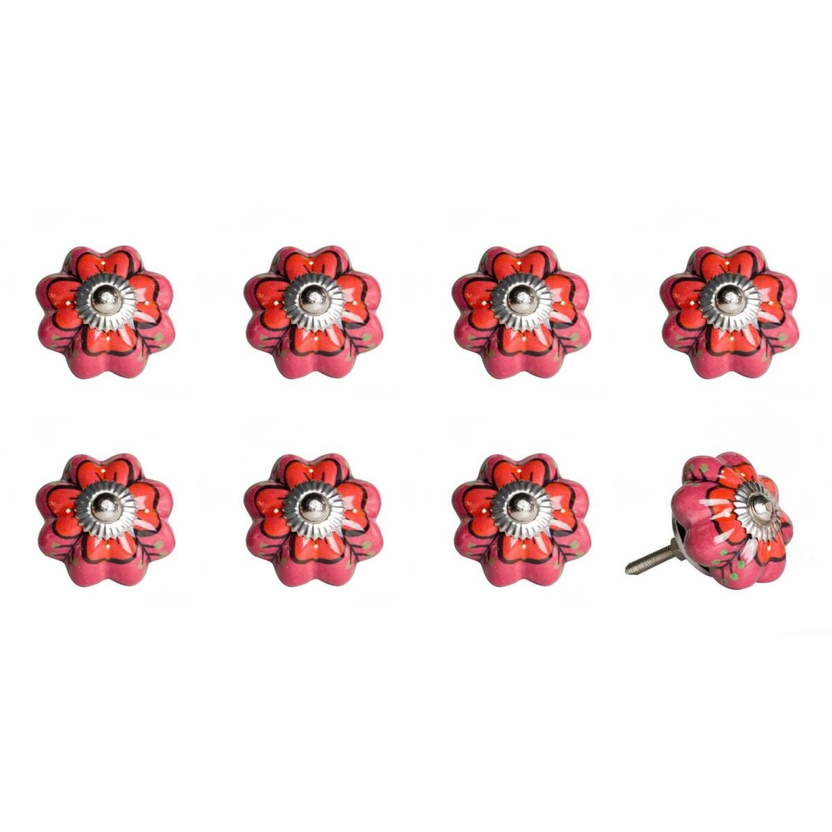 KI1202 Knob It - Pink, Red & Green - Pack of 8