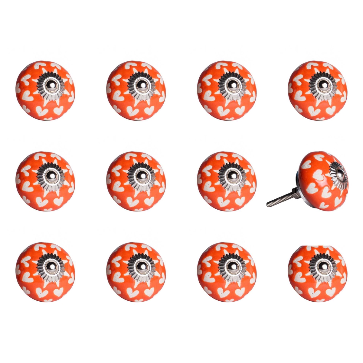 KI1211 Knob It - Orange, White & Silver - Pack of 12