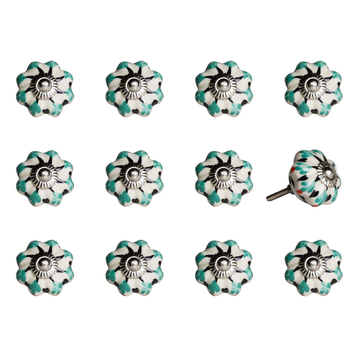 K1700 Knob It - White, Green & Black - Pack of 12