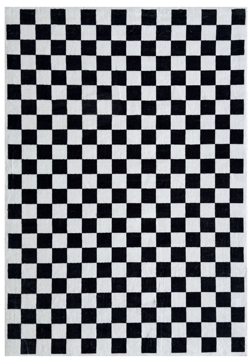 634762 5 x 8 ft. Black & White Checkered Rectangle Area Rug