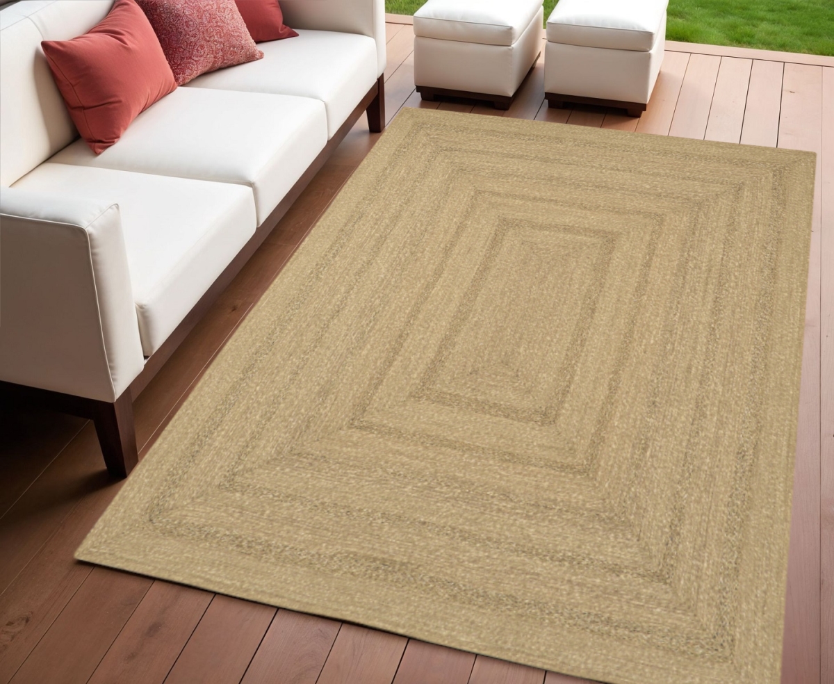 552802 4 x 6 ft. Natural & Brown Handmade Indoor & Outdoor Rectangle Area Rug