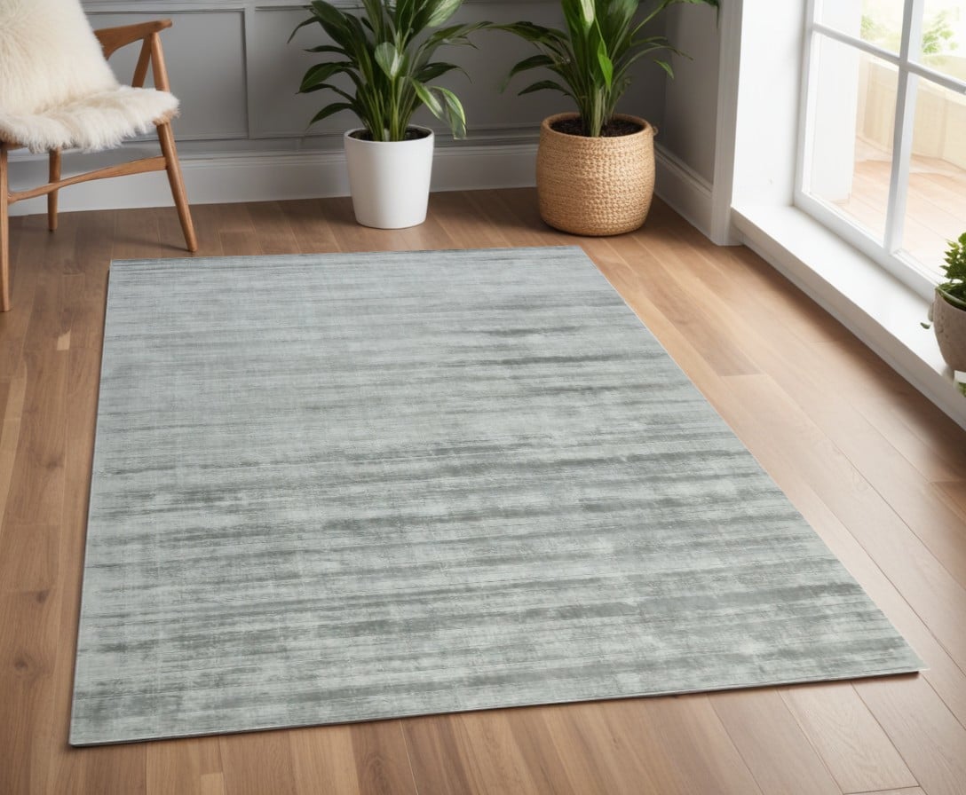 570207 4 x 6 ft. Silver & Gray Abstract Hand Woven Rectangle Area Rug