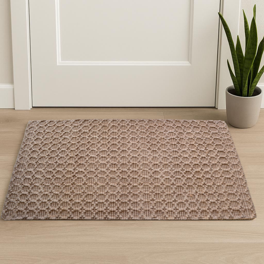642837 2 x 3 ft. Natural Jute Geometric Hand Woven Rectangle Area Rug