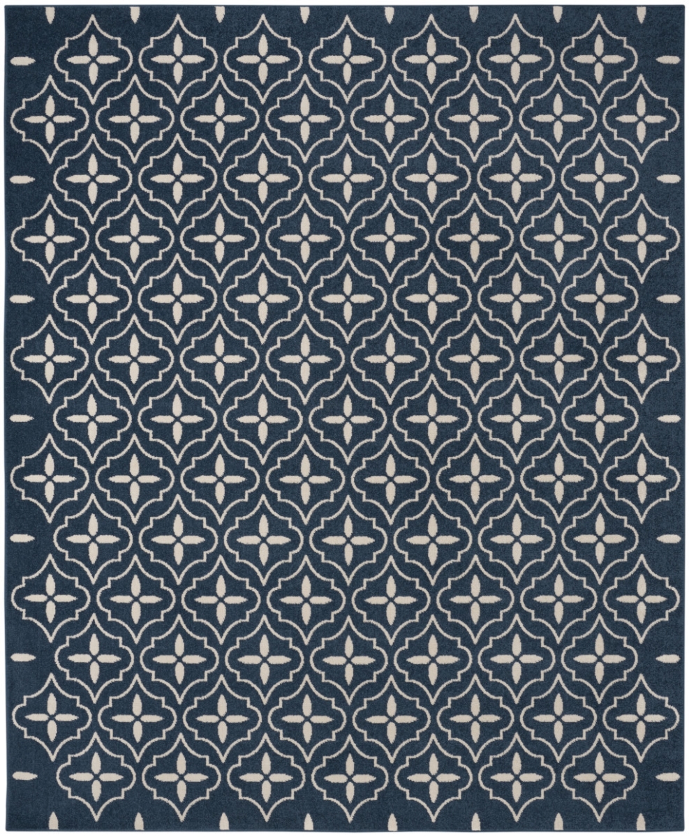 573066 8 x 10 ft. Navy Blue & Ivory Geometric Indoor & Outdoor Rectangle Area Rug