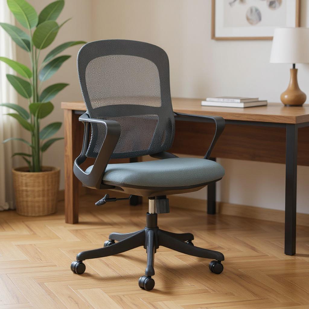 572163 Gray & Black Adjustable Height Swivel Rolling Office Chair