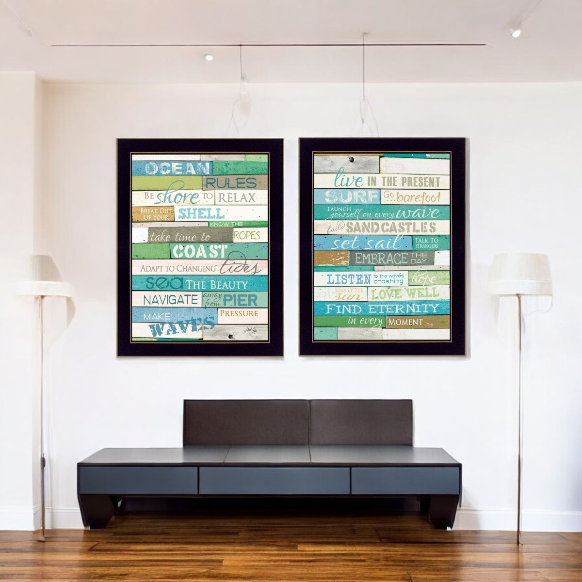 405842 14 x 10 x 1 in. Rectangle Paper Wall Art - Set of 2