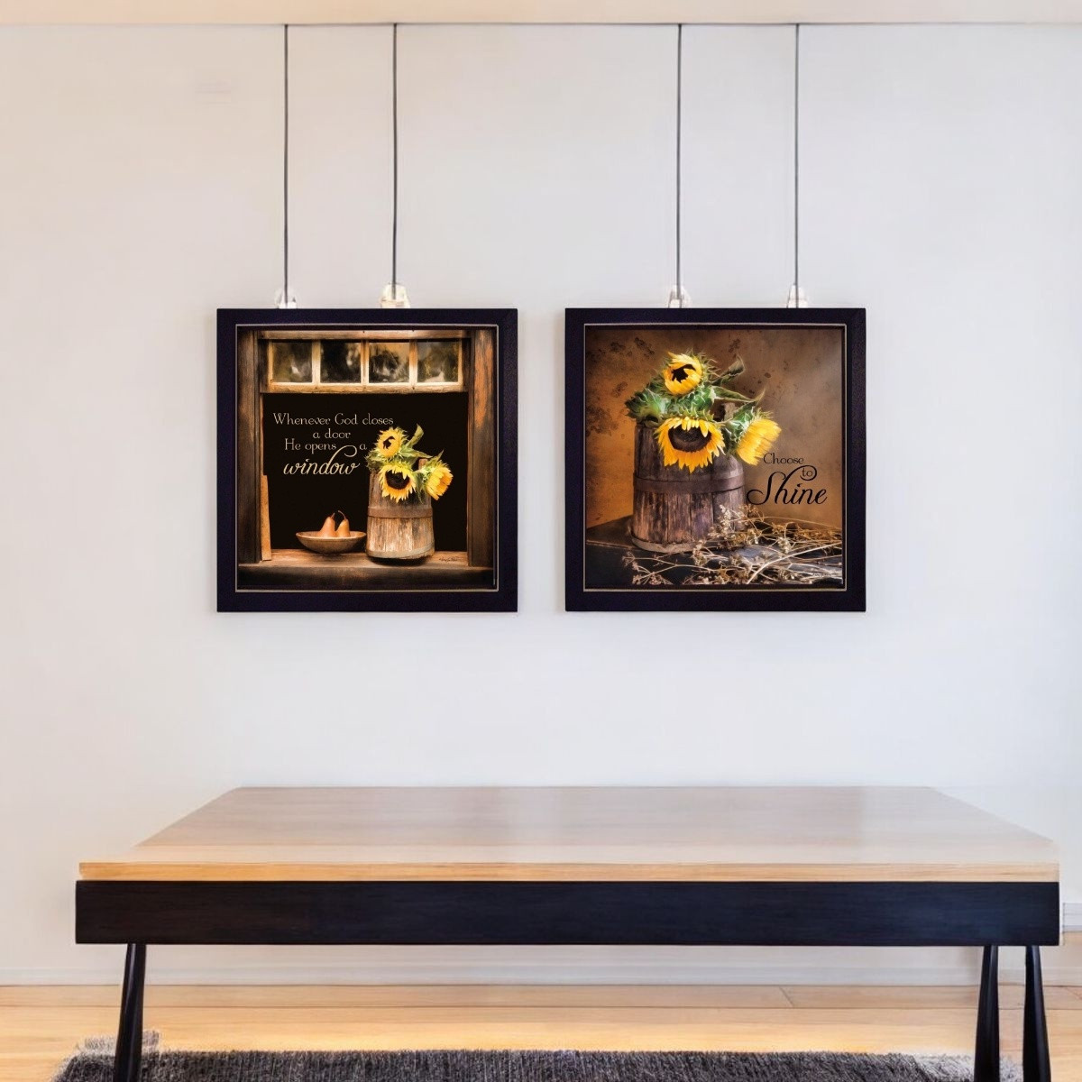 405854 Square Paper Sunflowers Wall Art - Set of 2