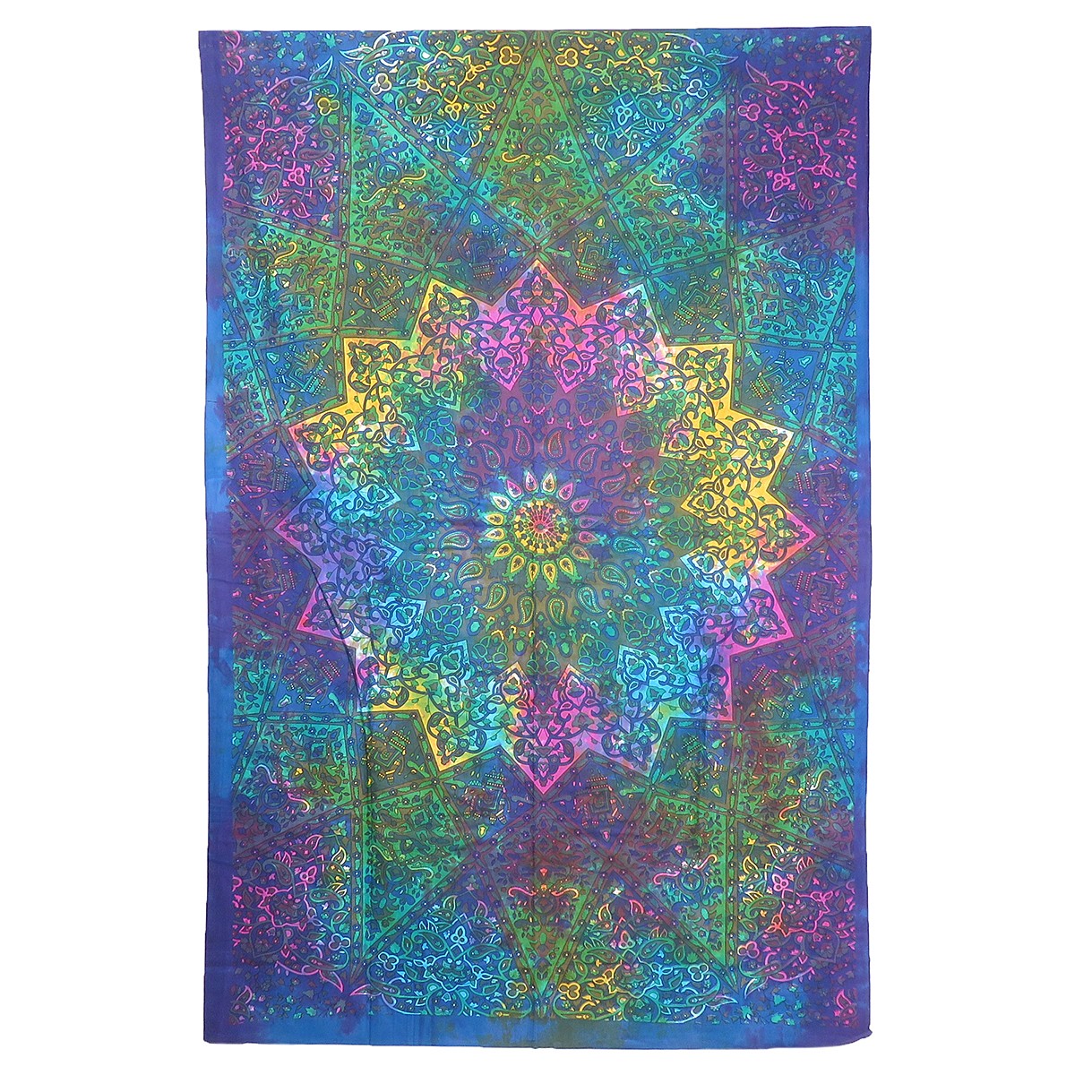 397203 80 x 56 x 0.2 in. Blue & Pink Floral Cotton Bed Sheets