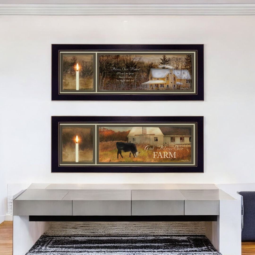 405855 18 x 8 x 1 in. Rectangle Paper Wall Art - Set of 2