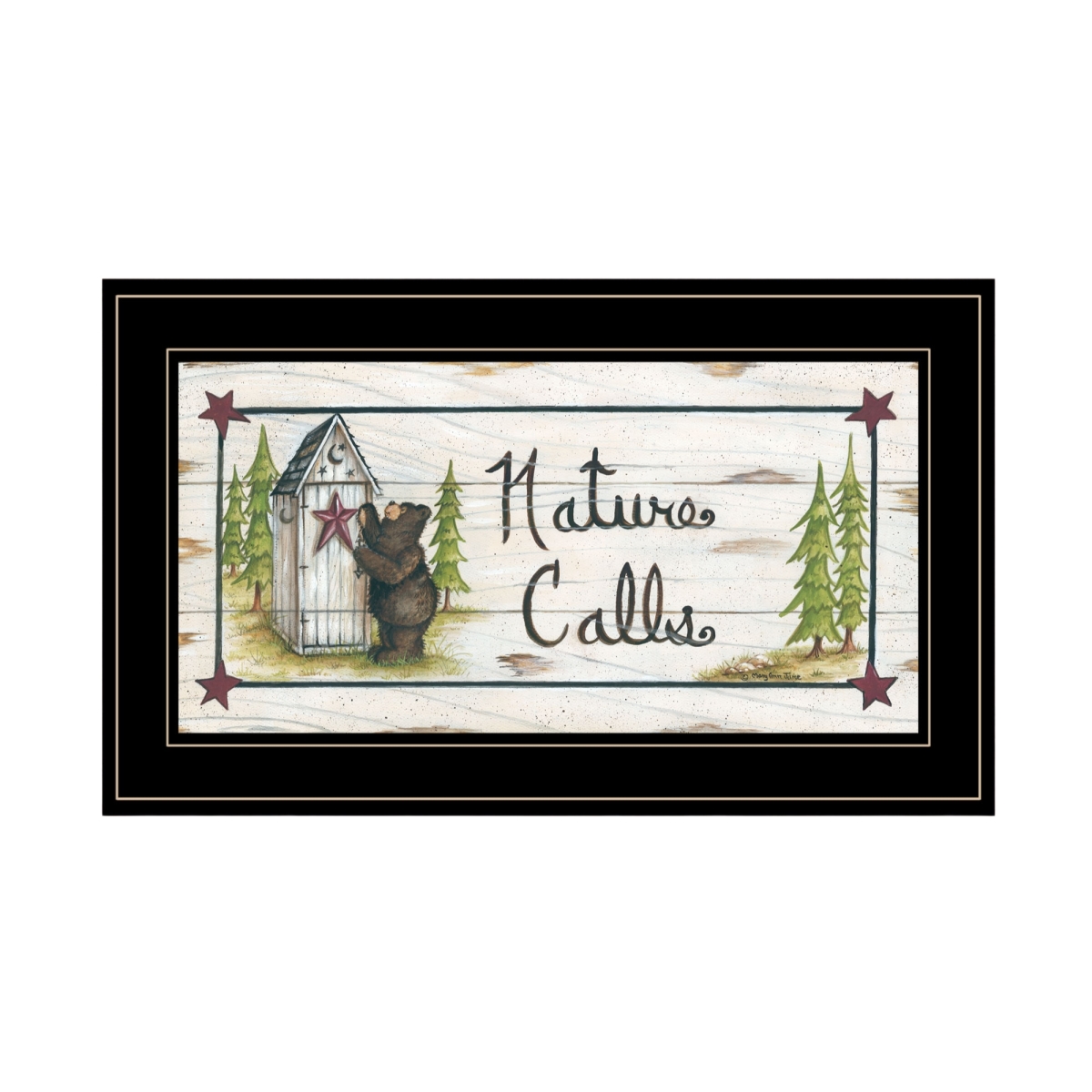 405299 Nature Calls 2 Black Framed Print Wall Art