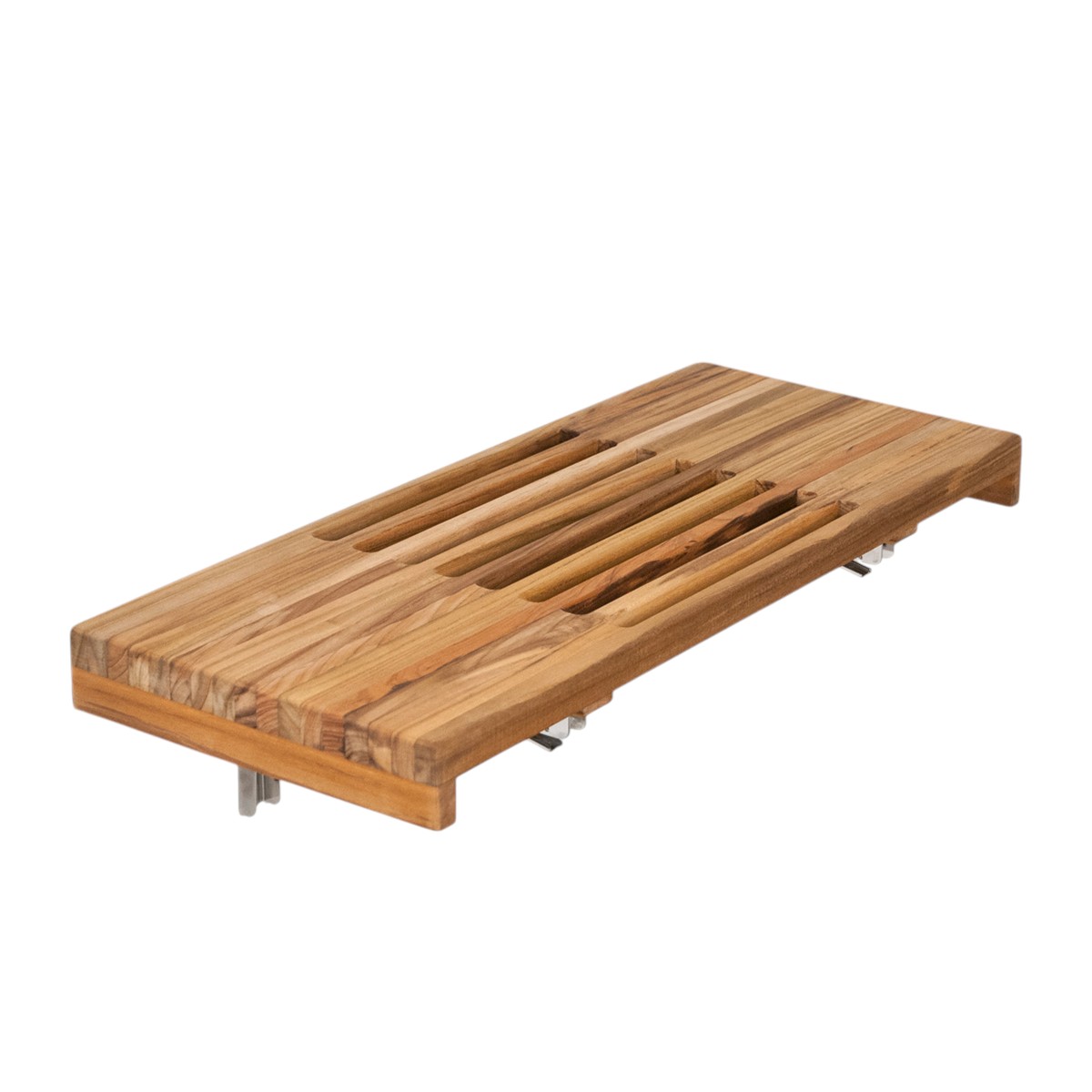 549373 2 x 24 x 13 in. Brown Wall Mount Teak Rectangular Shower Bench