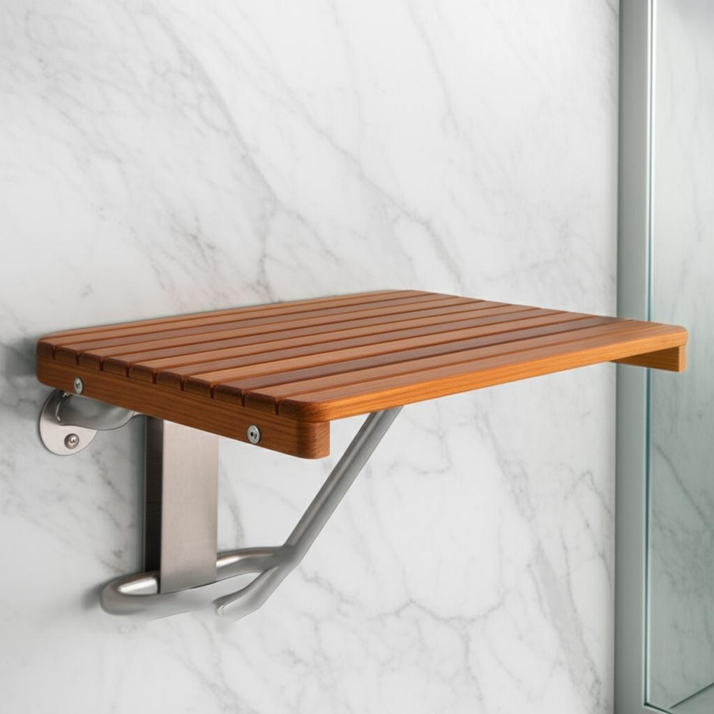 549335 14 x 24 x 16 in. Brown Teak Rectangular Shower Bench
