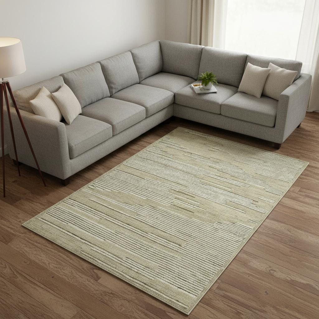 570382 9 x 13 ft. Gray & Ivory Wool Geometric Hand Hooked Rectangle Area Rug