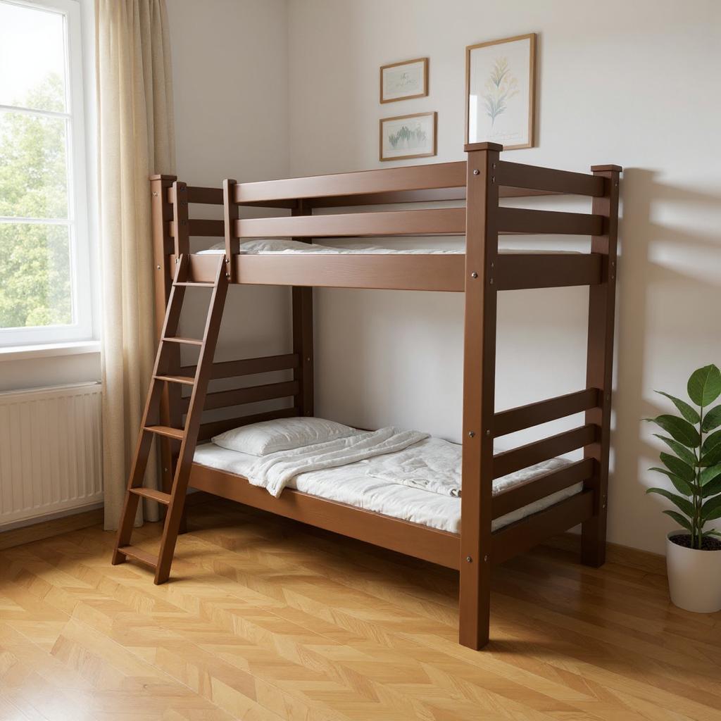 548172 73 x 81 x 66 in. Red Twin Size Over Solid Wood Bunk Bed