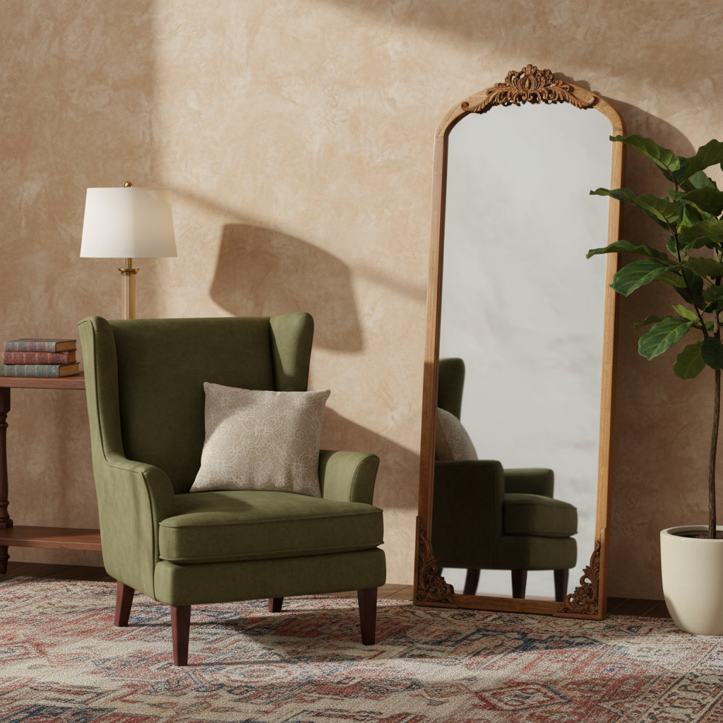 565117 64.06 x 21.22 x 1.57 in. Brown Solid Wood Framed Full Length Mirror