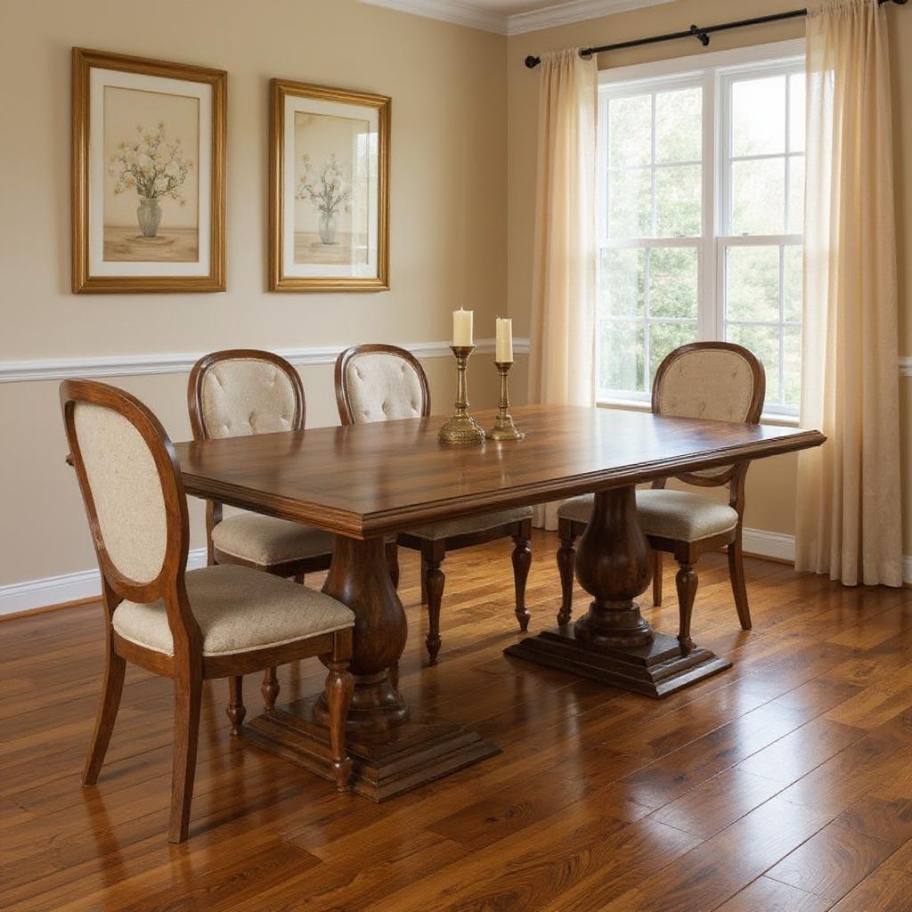 554334 30 x 75 x 42 in. Dark Brown Wood Double Pedestal Base Dining Table