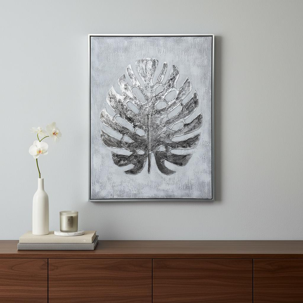 576603 Silver Jungle II Hand Painted Floater Frame Wall Art