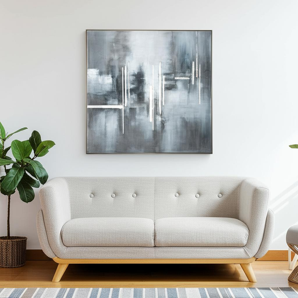 576586 Royal Skies Silver Floater Frame Painting Wall Art