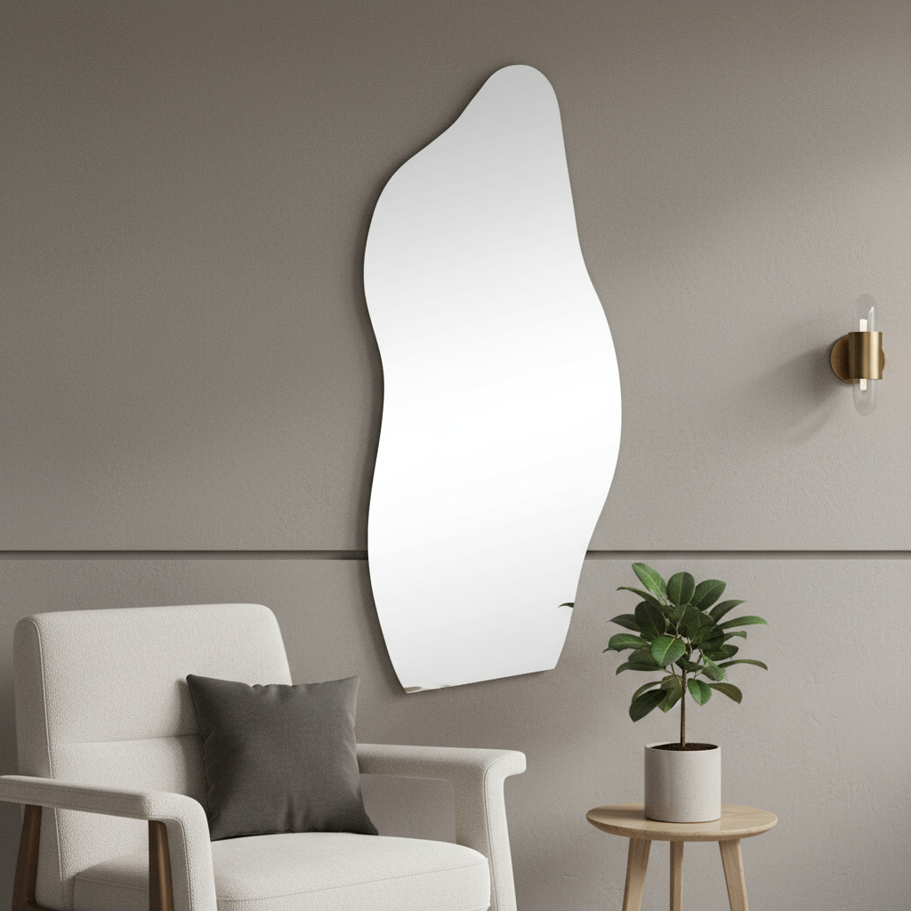 565137 71 in. Clear Abstract Frameless Accent Mirror
